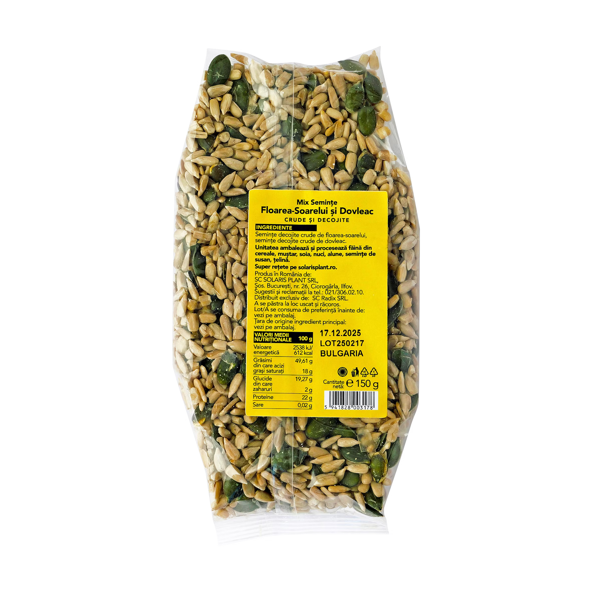 Mix seminte floarea soarelui&dovleac 150 g