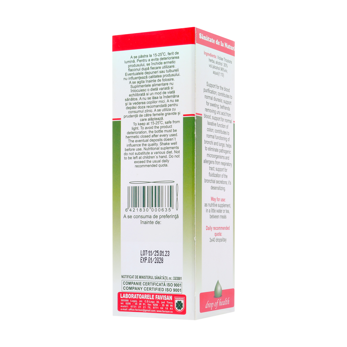 Tinctura trei frati patati 50 ml Favisan