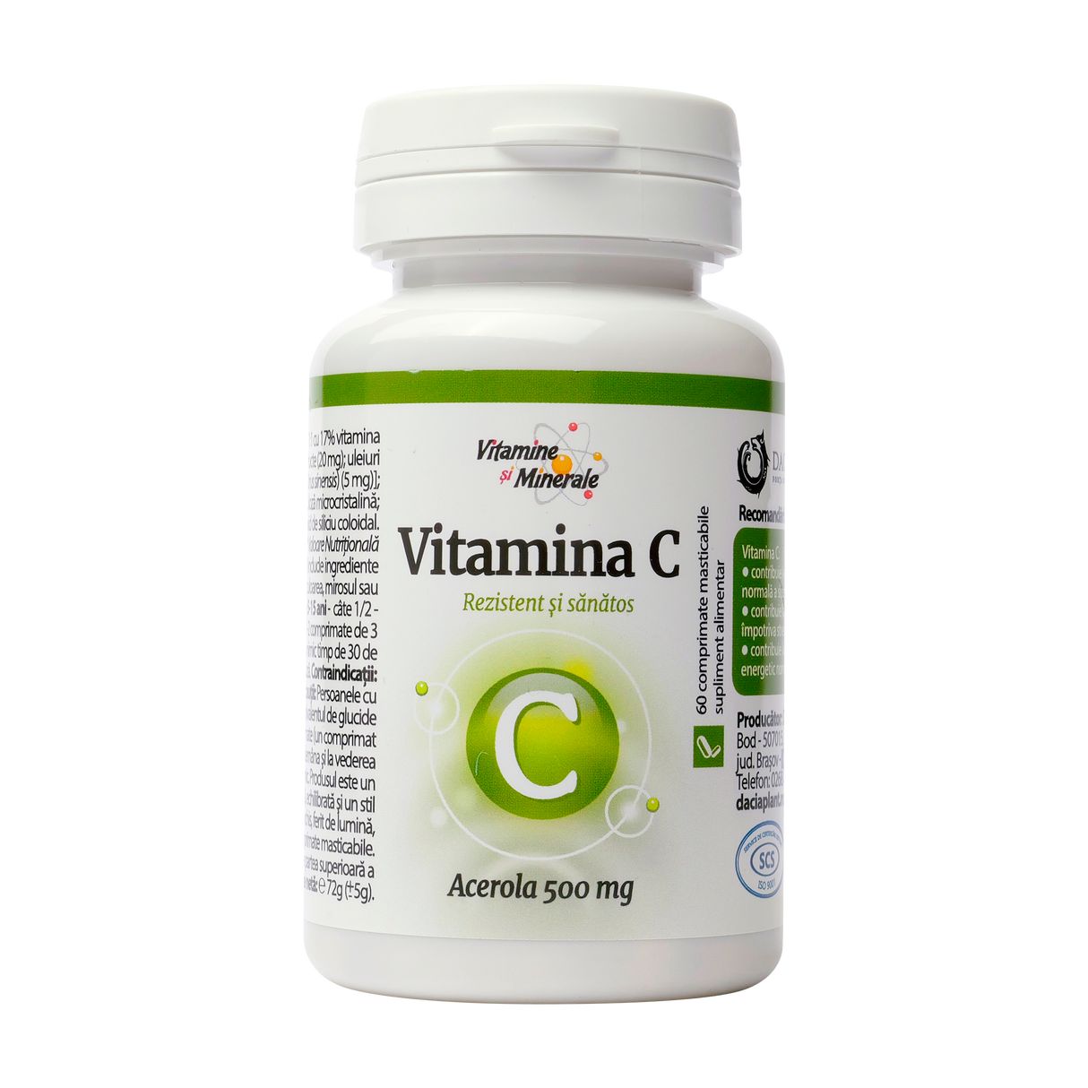 Vitamina C cu acerola 500 mg 60 comprimate