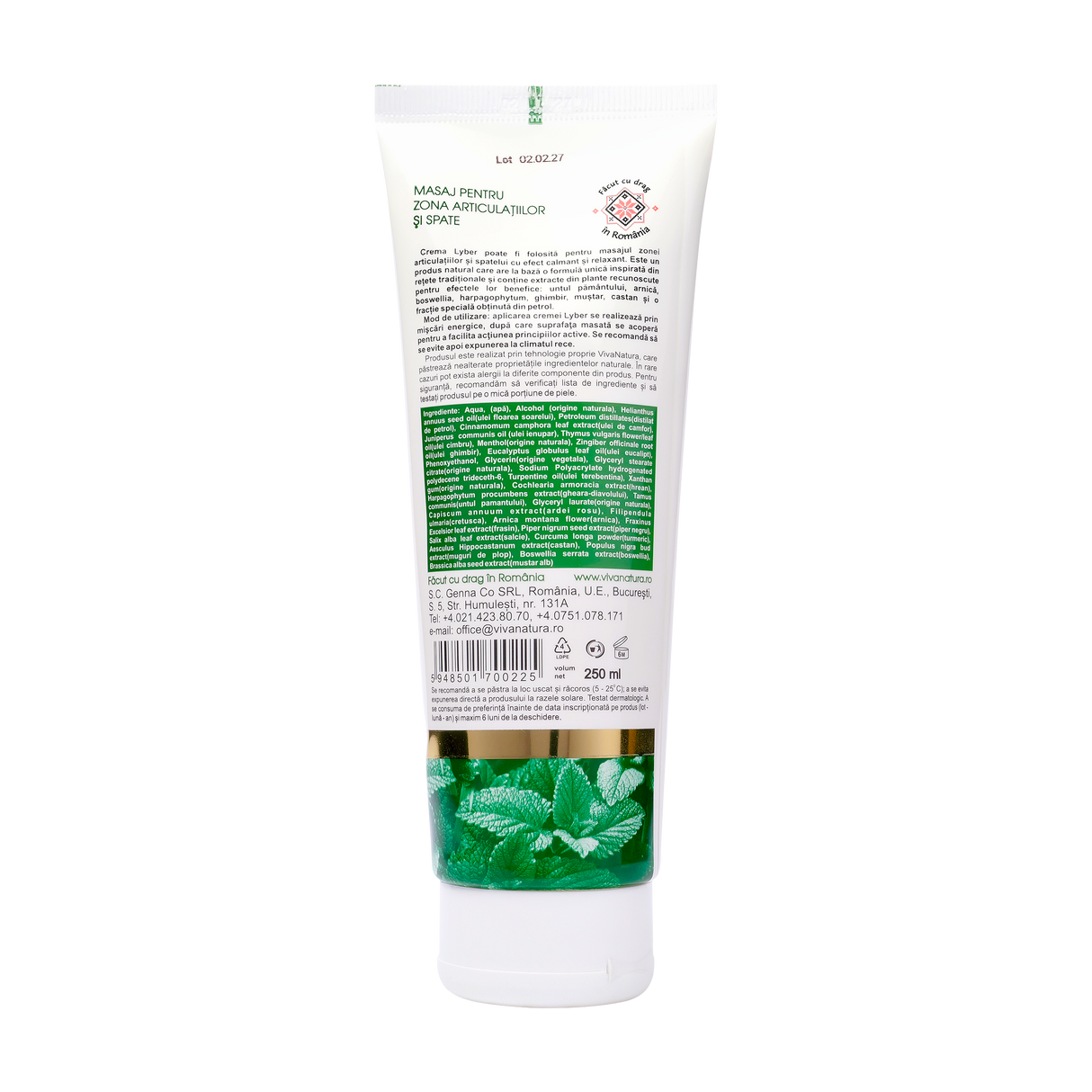 Lyber - Crema Activa Antireumatica cu Untul Pamantului si Petrol 250 ml