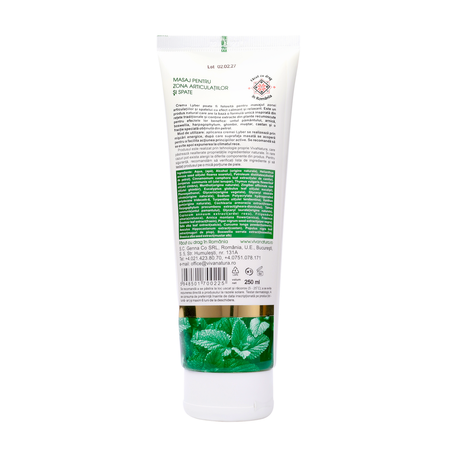 Lyber - Crema Activa Antireumatica cu Untul Pamantului si Petrol 250 ml
