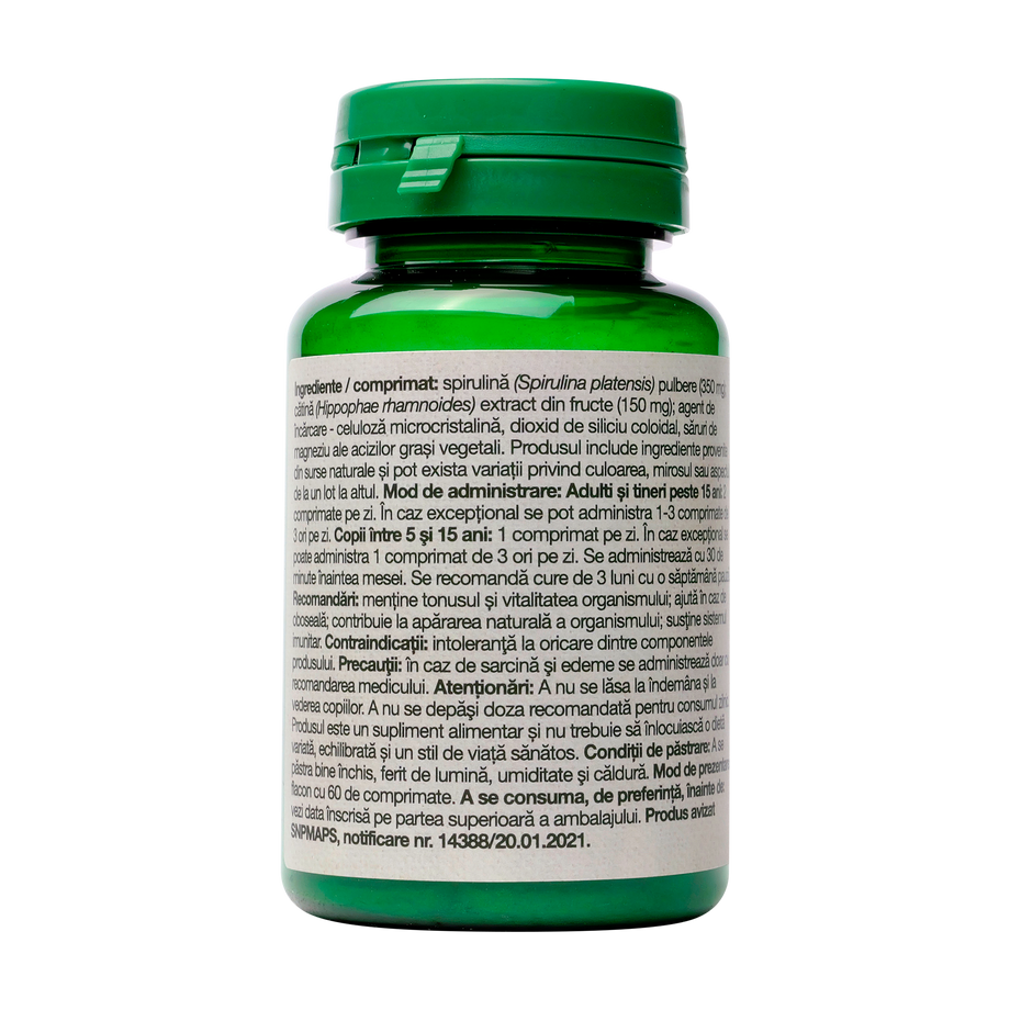 Spirulina si catina 60 comprimate