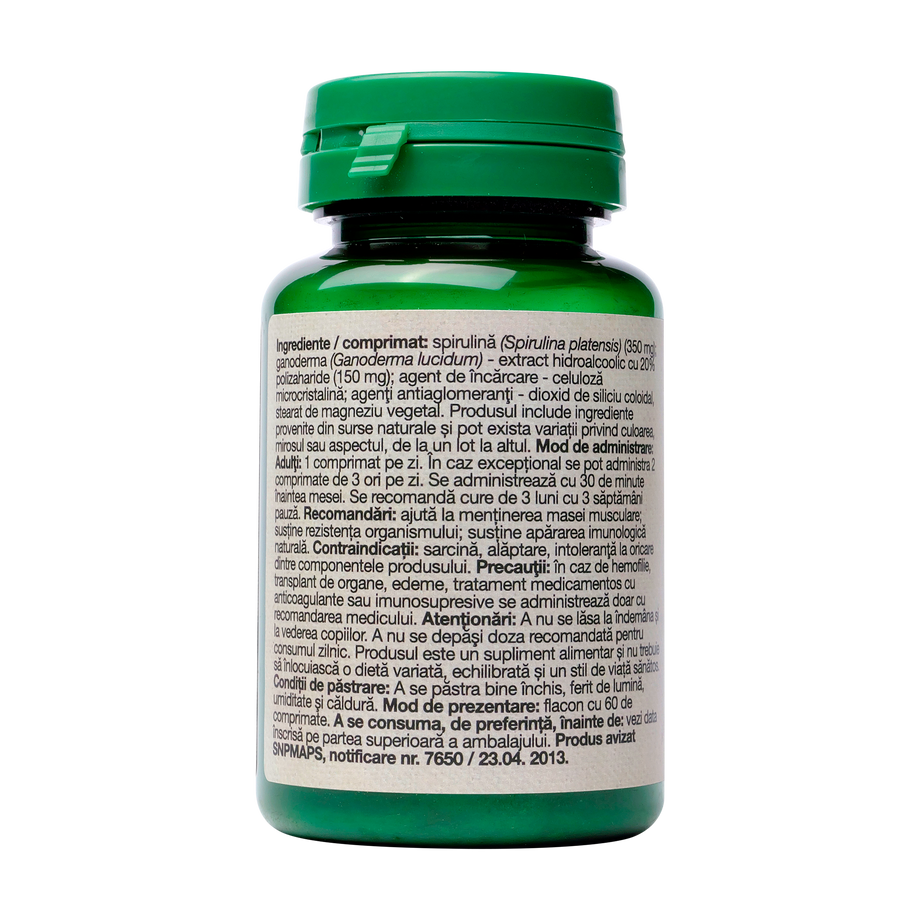 Spirulina si ganoderma 60 comprimate