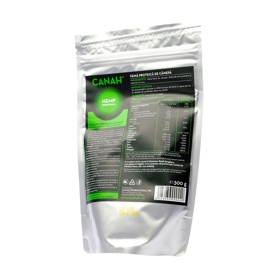 Faina proteica de canepa 300gr Canah
