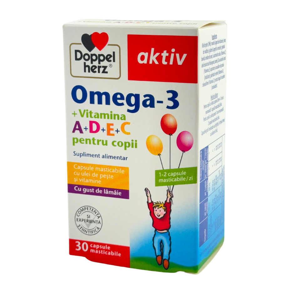 Omega 3+Vitamina A+D+E+C copii 30 capsule