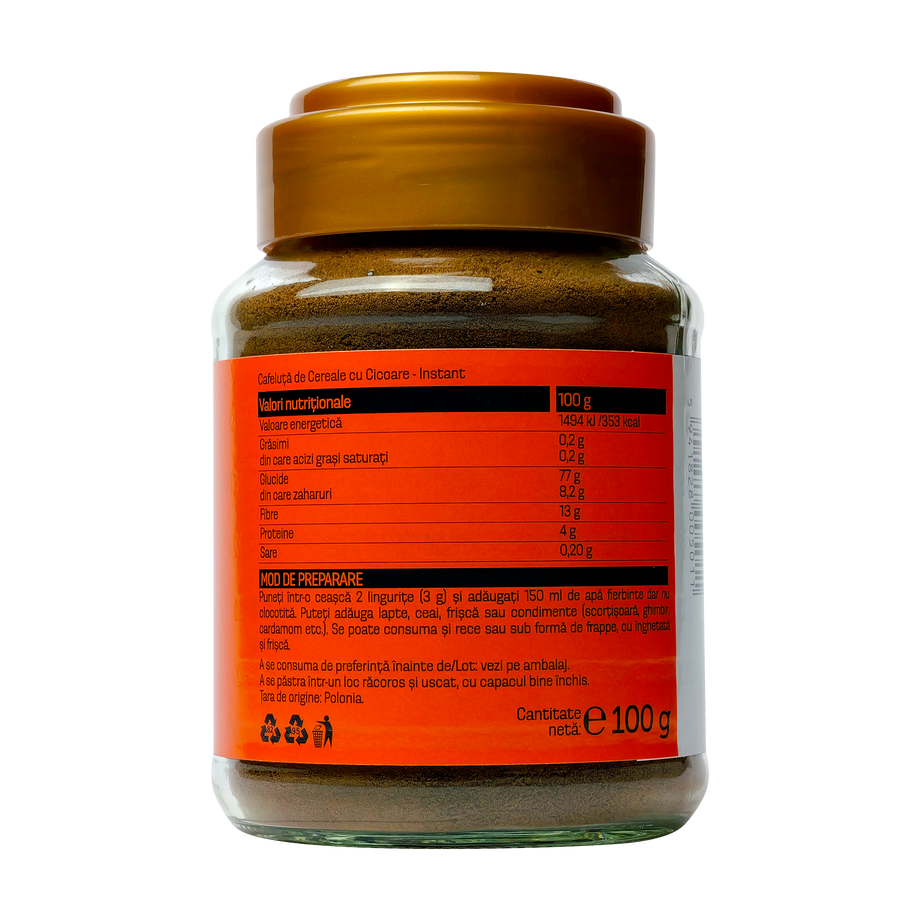 Cafeluta de cereale si cicoare instant borcan 100 g