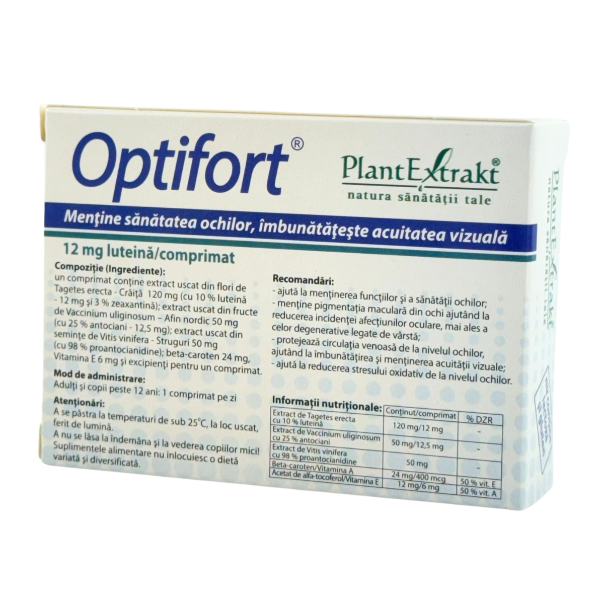 Optifort 12 mg luteina - 30 tablete