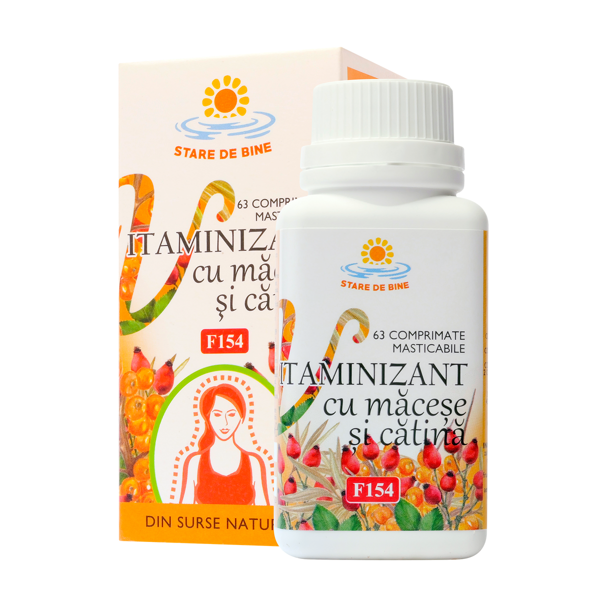 Vitaminizant macese si catina 60 capsule