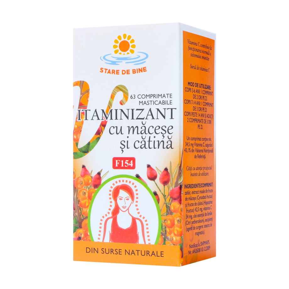 Vitaminizant macese si catina 60 capsule