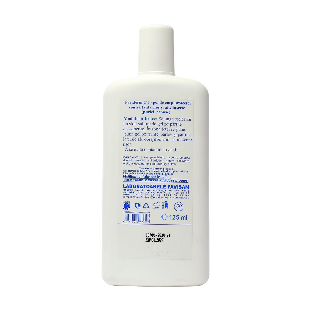 Gel faviderm contra tantarilor 125 ml