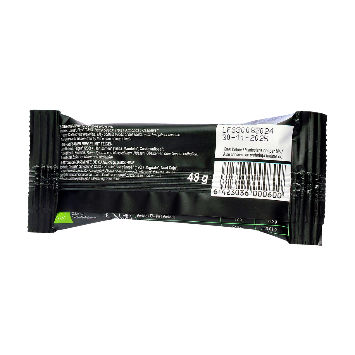 Baton cu Seminte de Canepa si Smochine 48 g