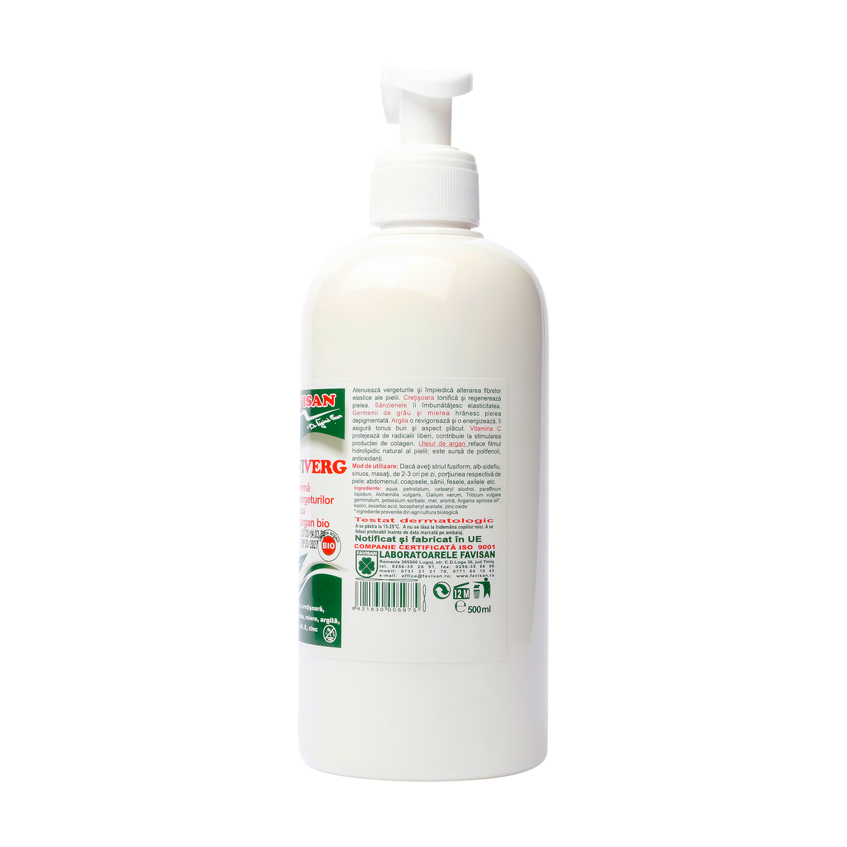 Crema contra vergeturilor cu ulei argan Faviverg 500 ml