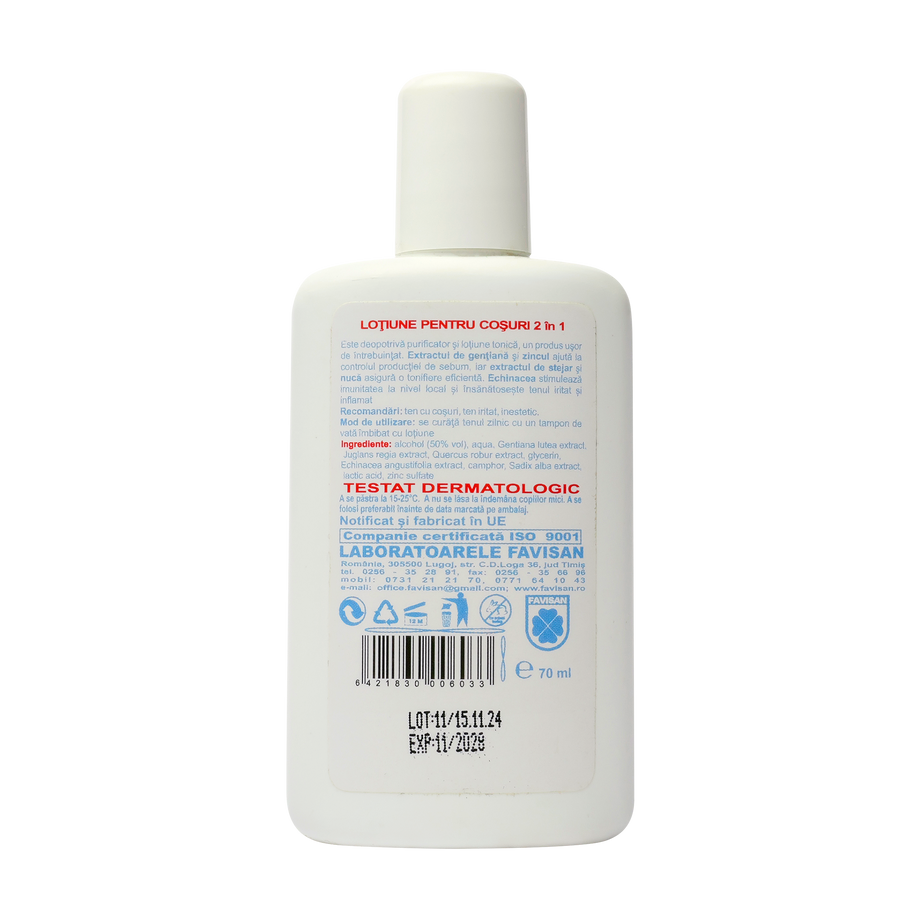 Lotiune cosuri 2 in 1 cu echinacea Faviclear 70 ml
