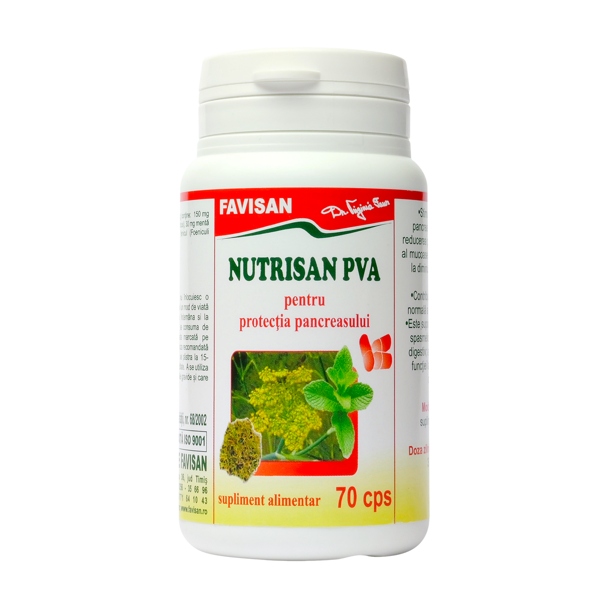 Nutrisan PVA protectia pancreasului 70 capsule