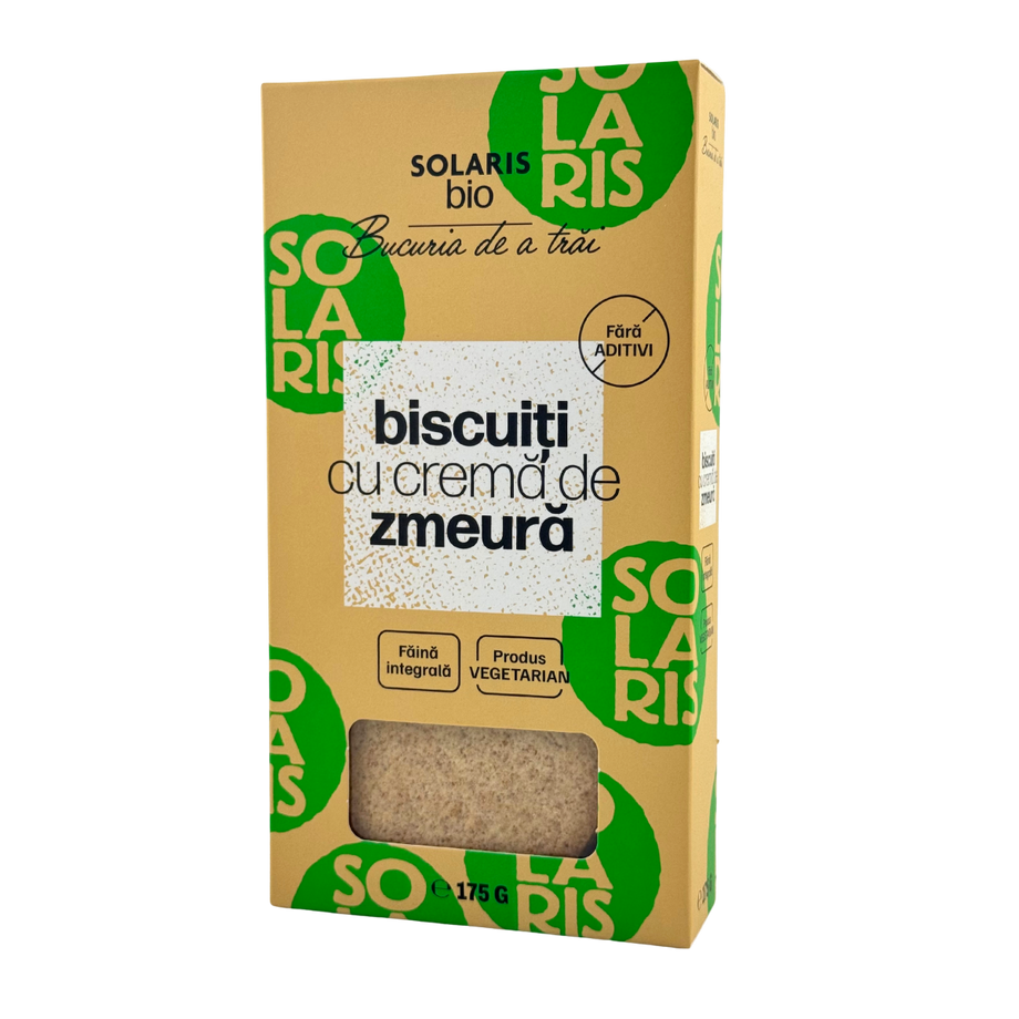 Biscuiti cu crema de zmeura 175 g