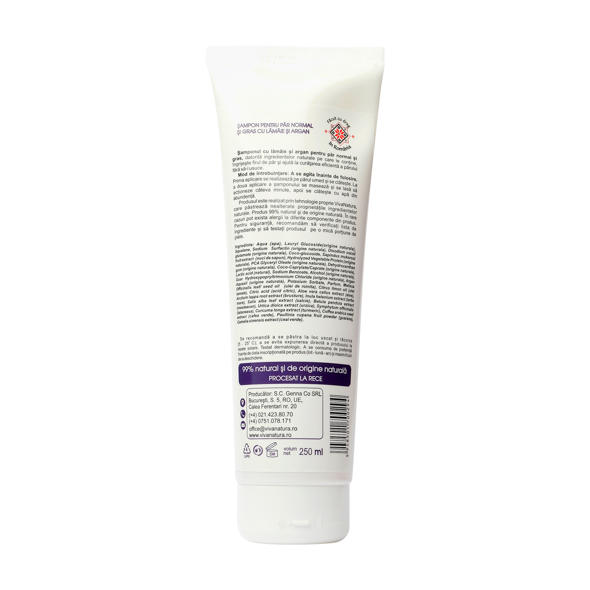 Sampon cu Lamaie si Argan pentru par normal si gras 250 ml