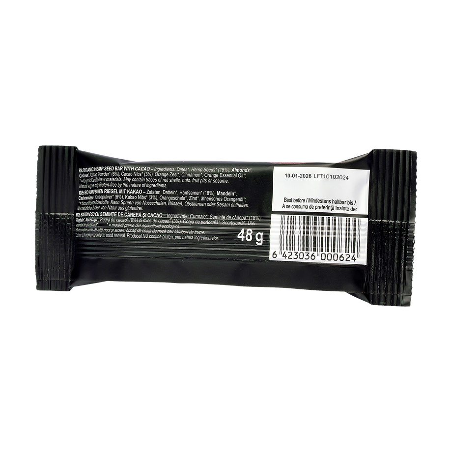 Baton cu Seminte de Canepa si Cacao 48 g