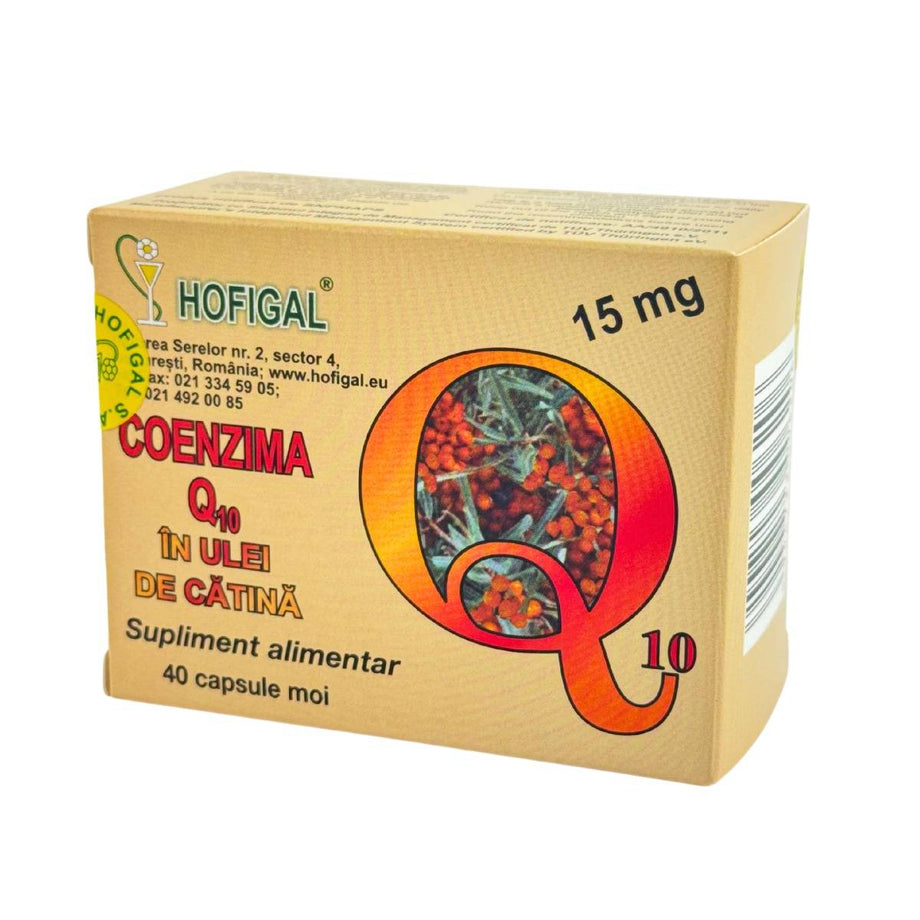 Coenzima Q10 in ulei catina 15mg 40 capsule