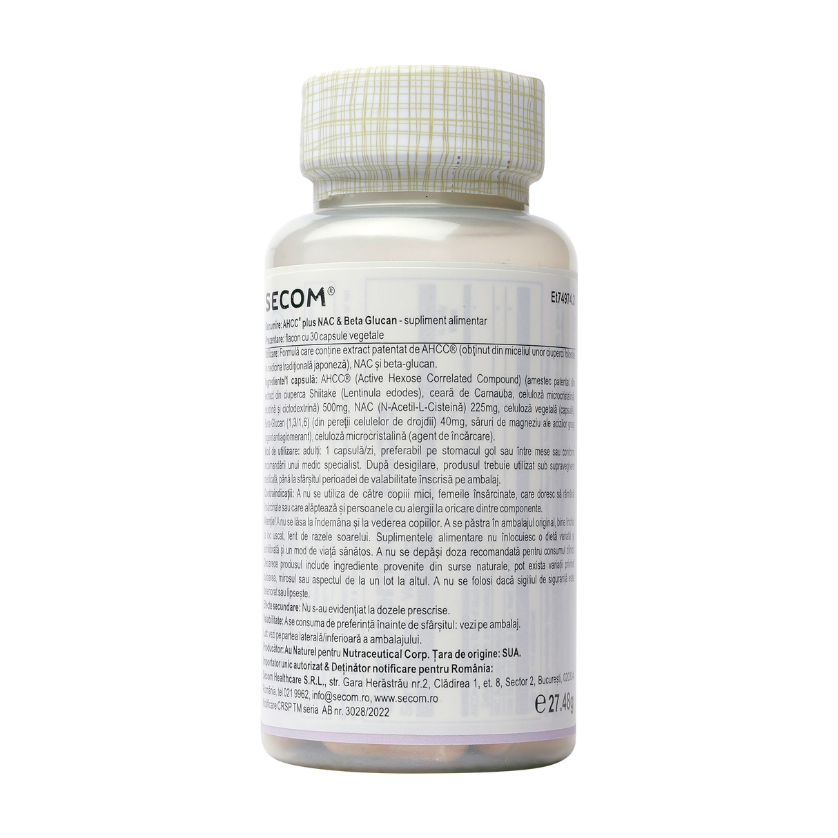 Ahcc plus nac & beta glucan 30 capsule