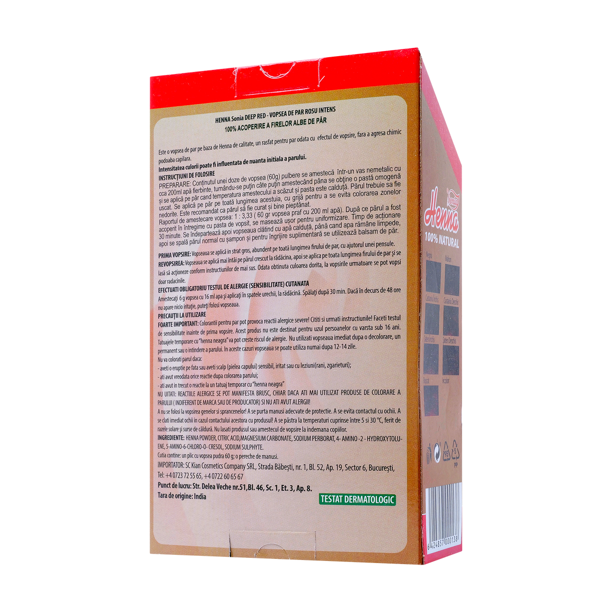 Vopsea par henna sonia premium roscat intens 60 g