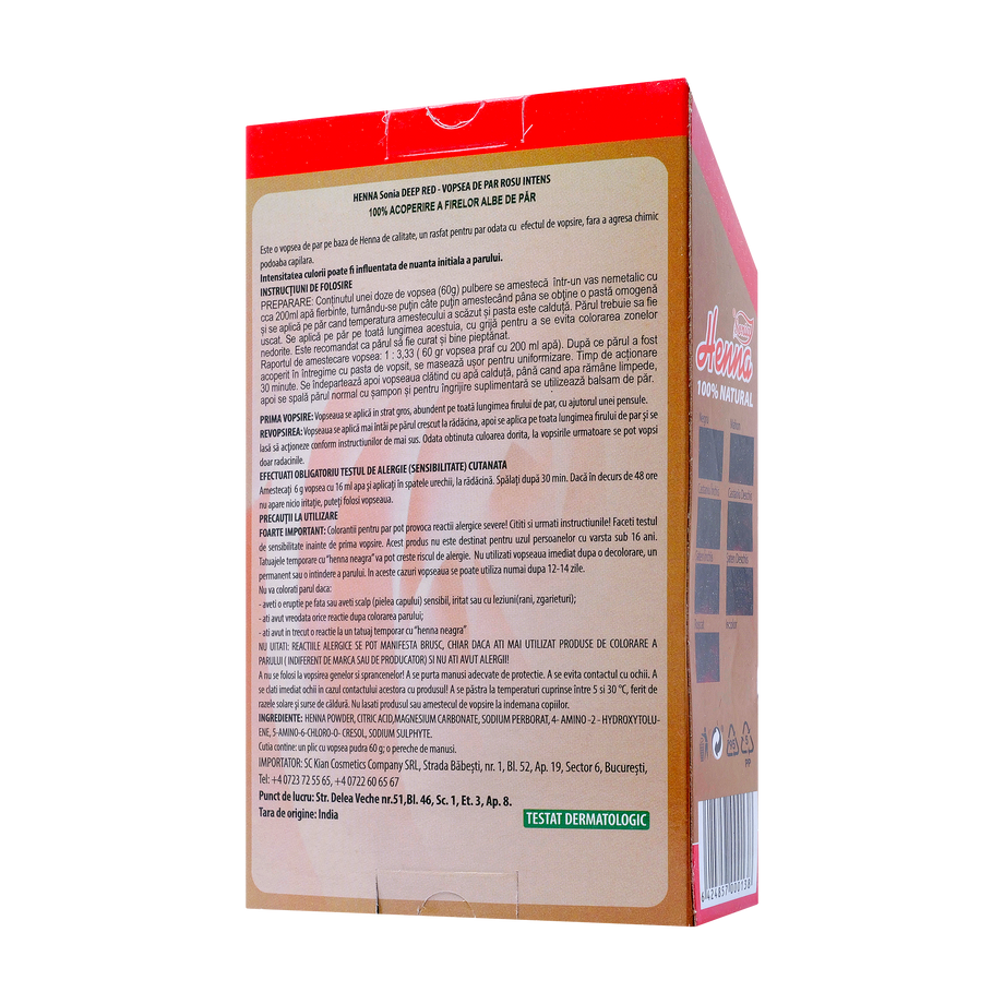 Vopsea par henna sonia premium roscat intens 60 g