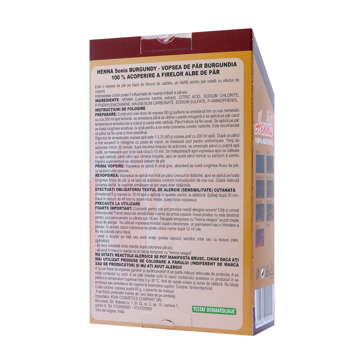 Vopsea par henna sonia premium burgundy 60 g