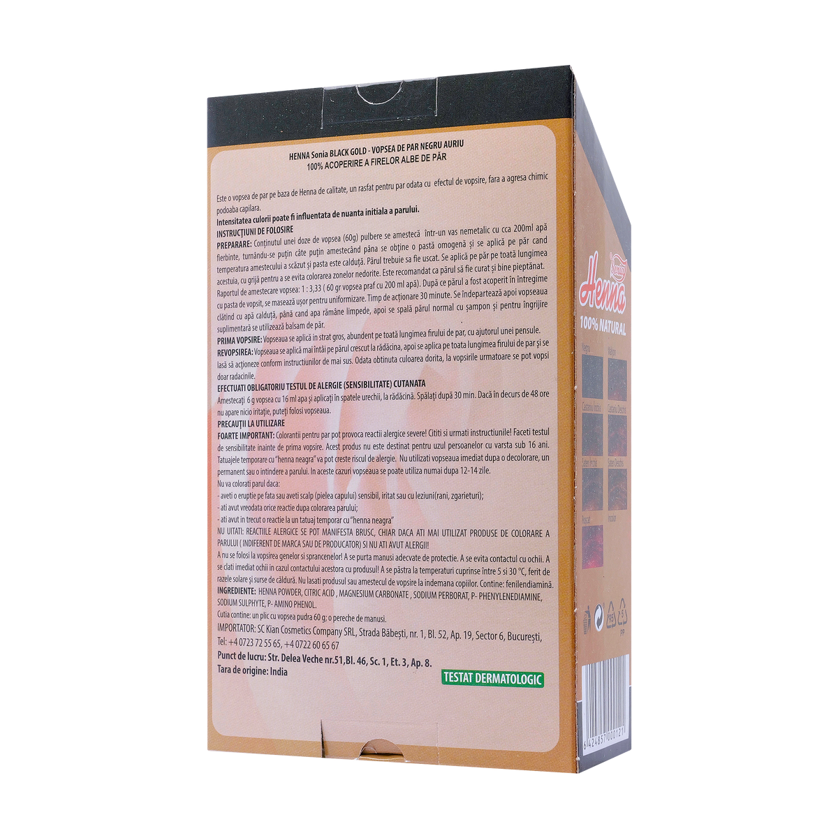 Vopsea par henna sonia premium negu auriu 60 g