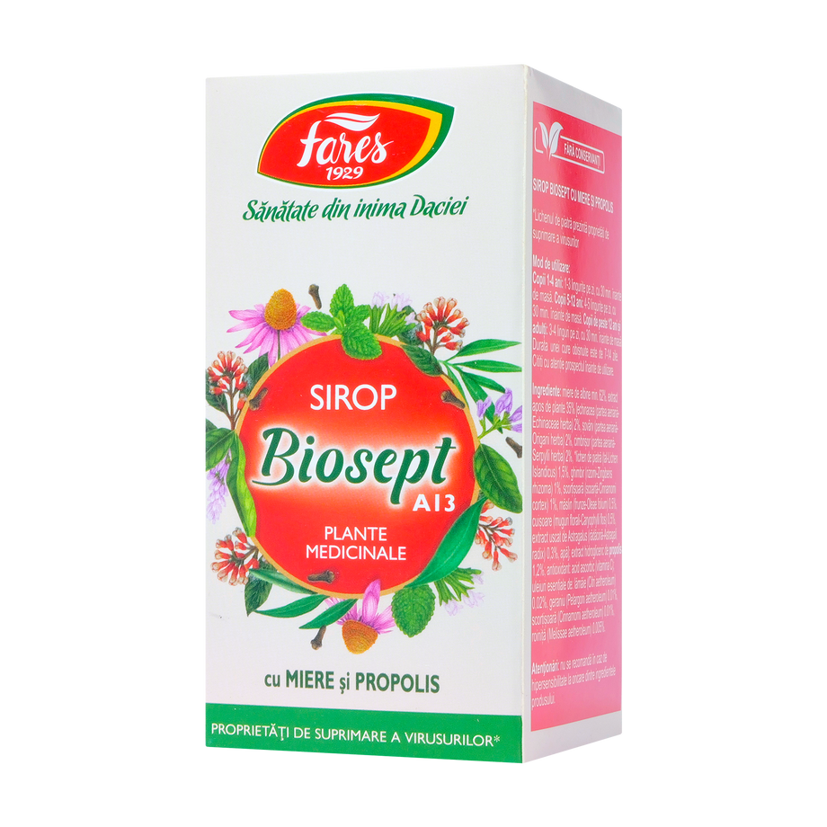 Sirop biosept propolis, miere si vitamina C 100 ml