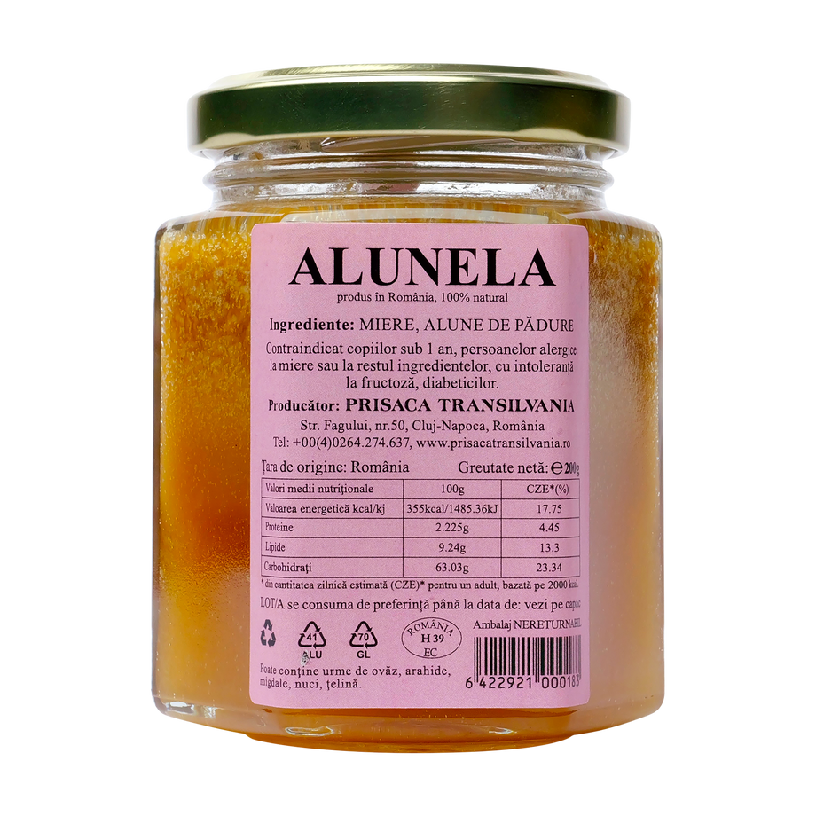 Alunela crema de miere cu alune 200 g