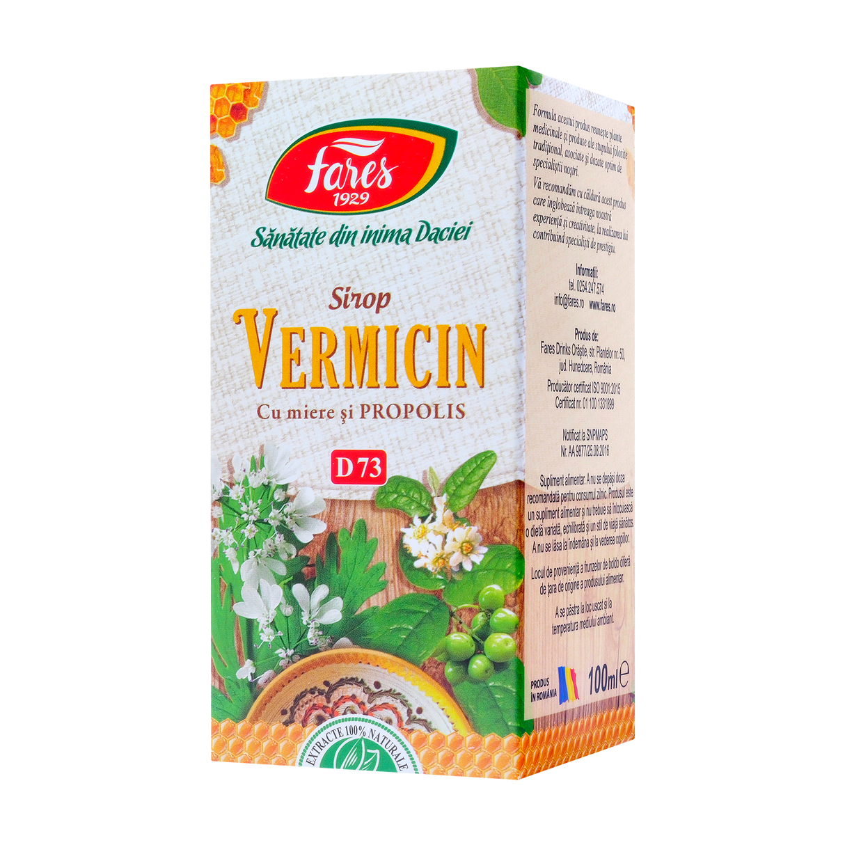 Sirop vermicin cu miere, propolis si vitaina C 100 ml