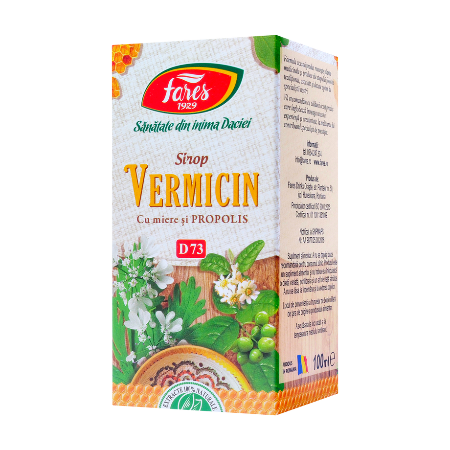 Sirop vermicin cu miere, propolis si vitaina C 100 ml