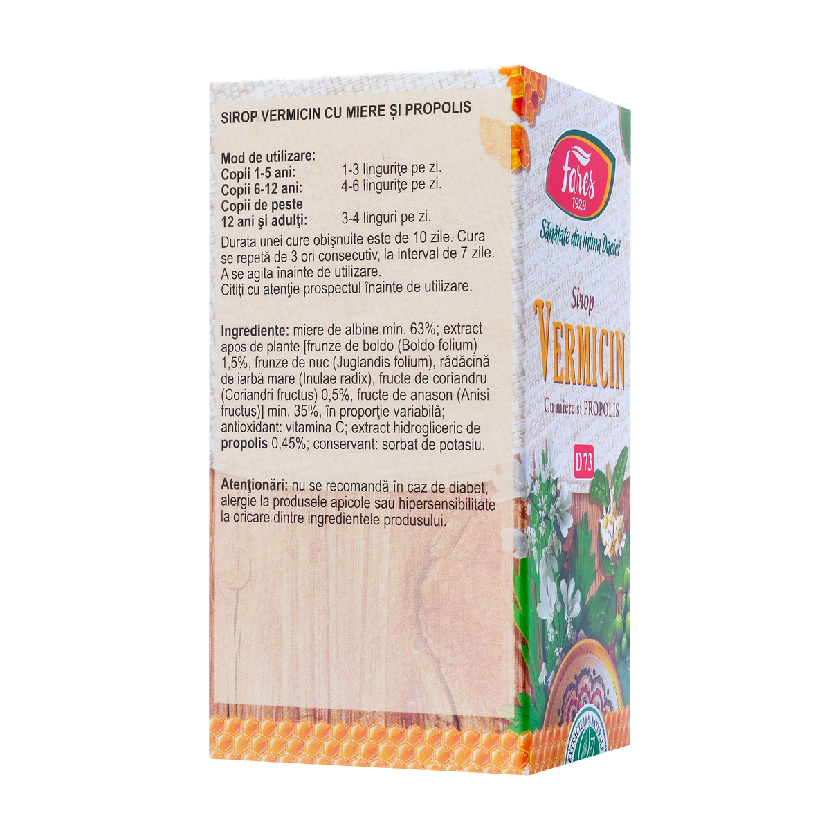 Sirop vermicin cu miere, propolis si vitaina C 100 ml