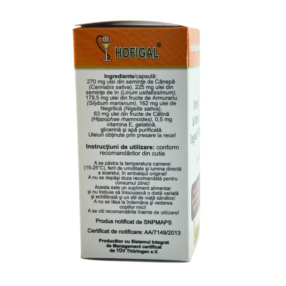 Omega-3 si omega-6 vegetal 900mg 40 capsule