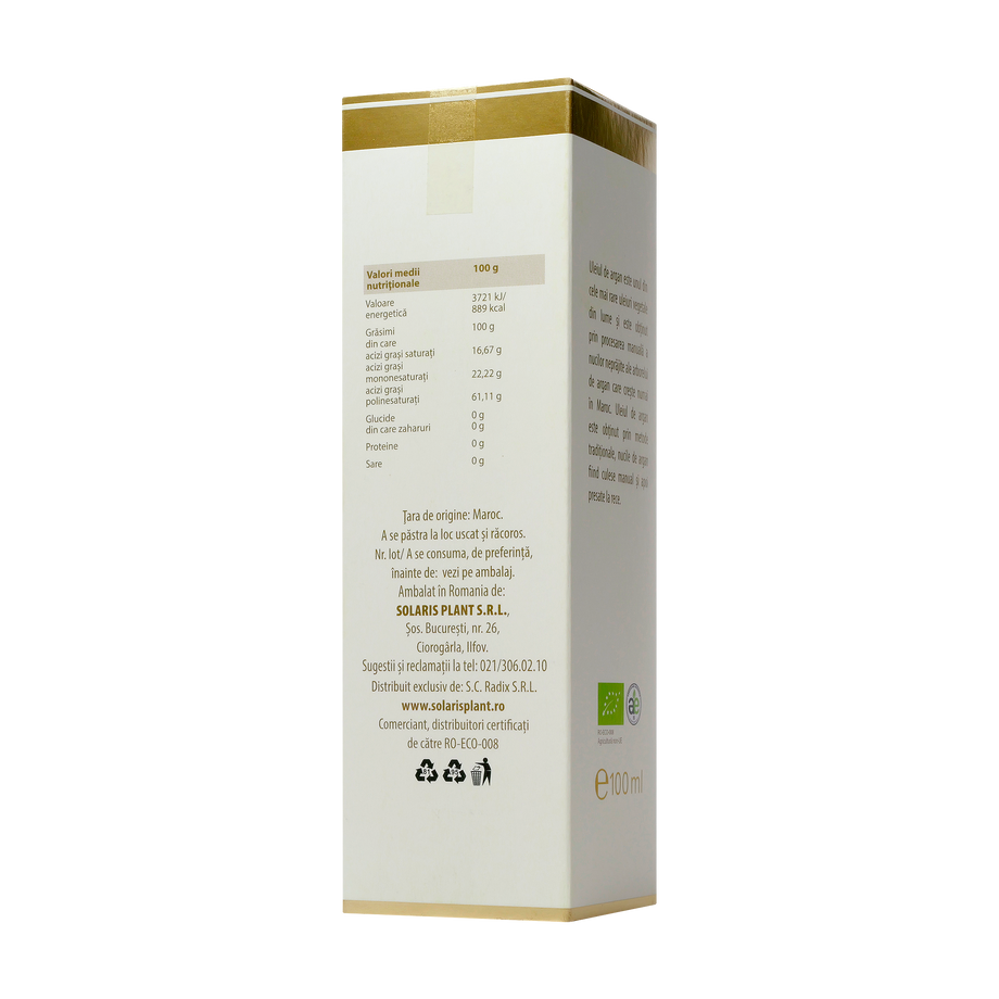 Ulei argan presat la rece eco 100ml Longevita