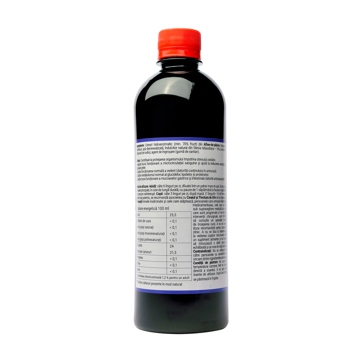 Sirop afin hipocaloric cu indulcitor natural stevie 250 ml