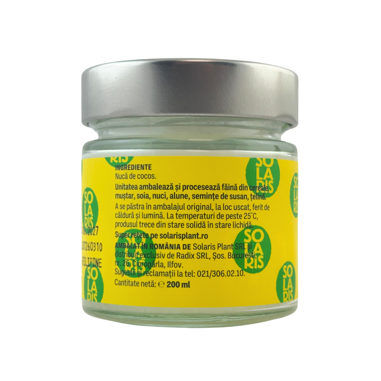Ulei cocos presat la rece 200 ml