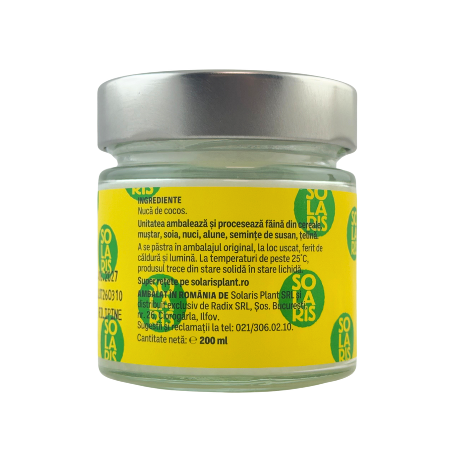Ulei cocos presat la rece 200 ml
