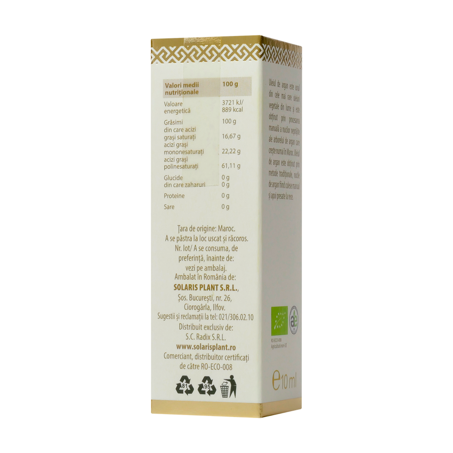 Ulei argan presat la rece eco 10ml Longevita