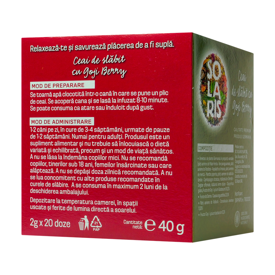 Ceai de slabit goji berry 20 plicuri