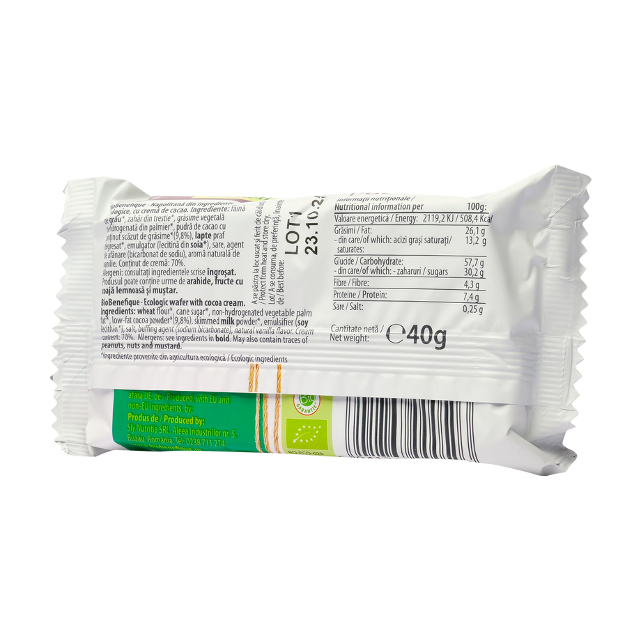 Napolitane cu crema cacao 40 g
