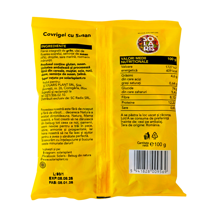 Covrigei faina integrala si susan 100 g