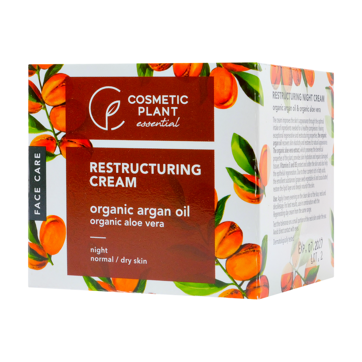 Crema restructuranta cu ulei argan, aloe vera 50 ml