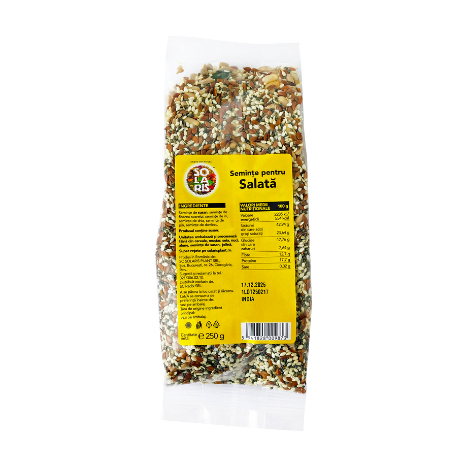 Seminte pentru salata cu susan, floarea soarelui, in, chia, pin,dovleac 250 g