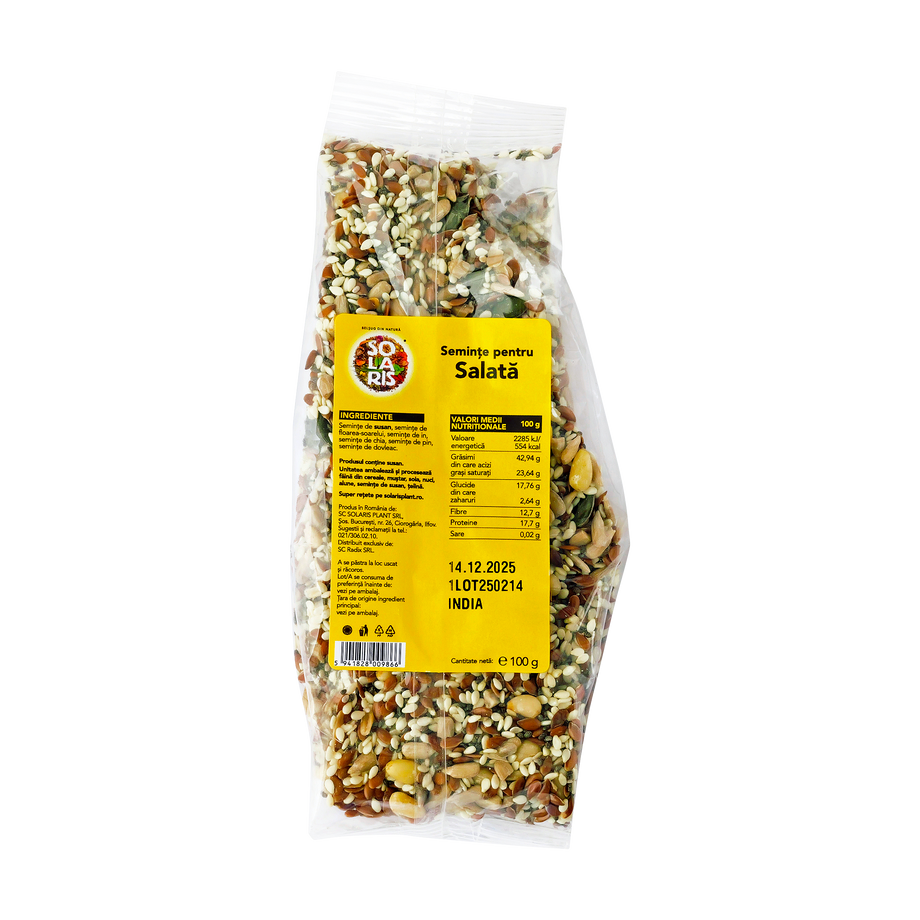 Seminte pentru salata cu susan, floarea soarelui, in, chia, pin,dovleac 100 g
