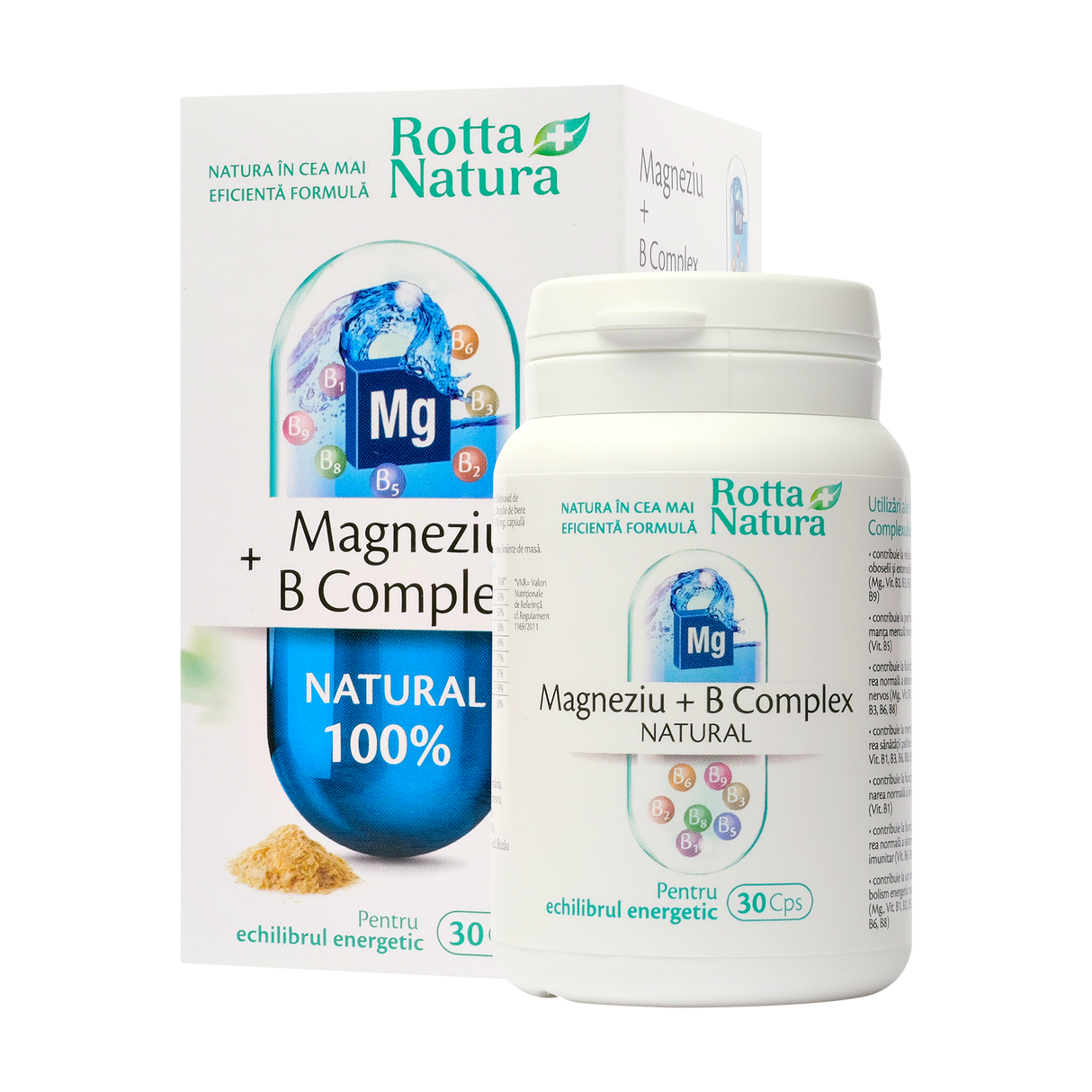 Magneziu + B complex natural 30 capsule