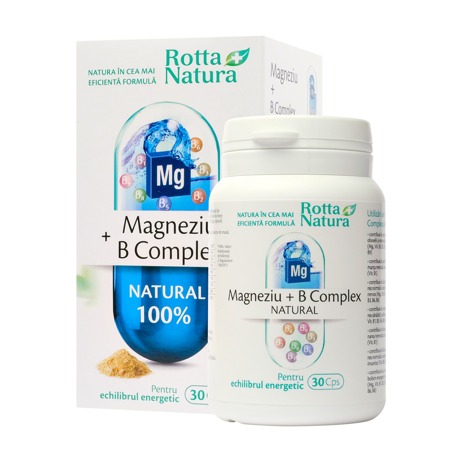 Magneziu + B complex natural 30 capsule