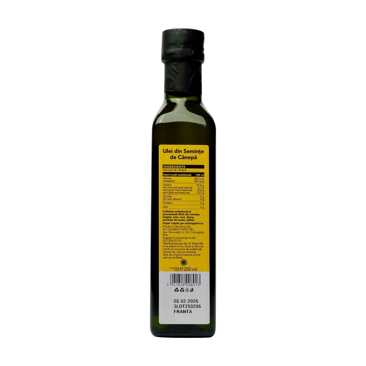 Ulei seminte canepa presat la rece 250 ml