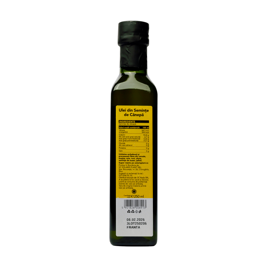 Ulei seminte canepa presat la rece 250 ml