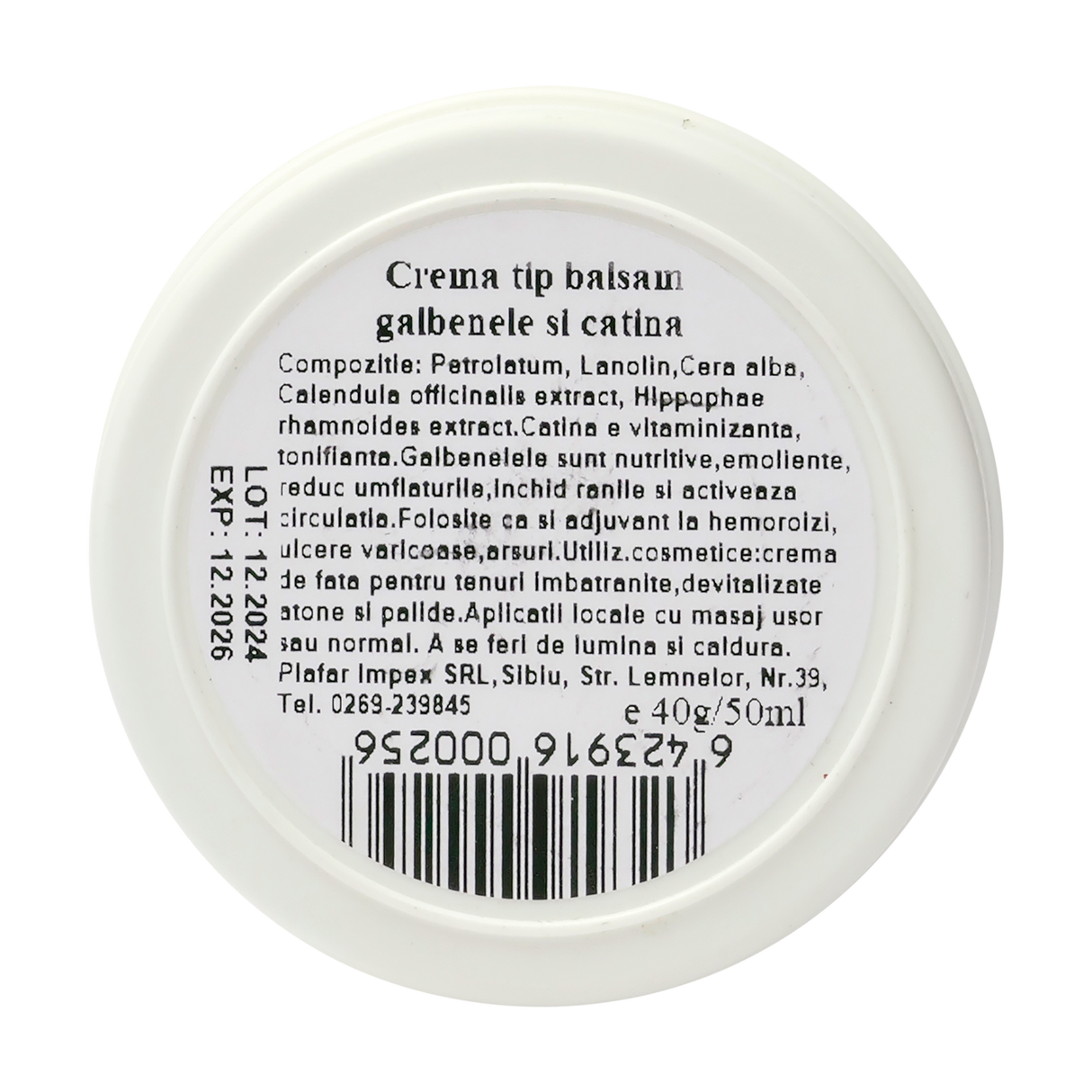 Unguent galbenele si catina 40 g