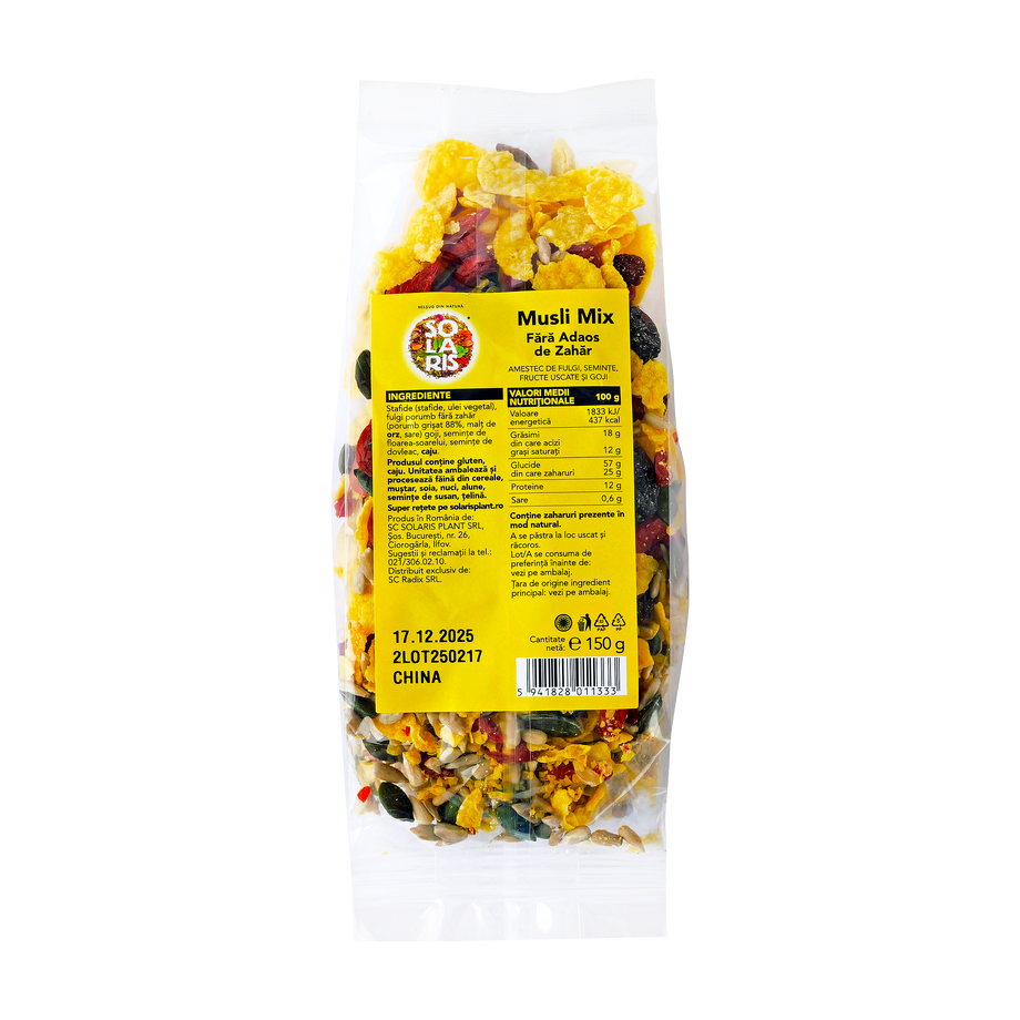 Musli mix fara adaos de zahar 150 g